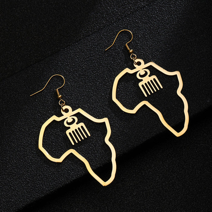 Wholesale New African Pendant Gold Stainless Steel Adinkra Gye Nyame Earrings Wish Earrings JDC-RS-YT001