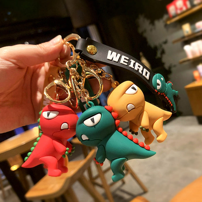 Wholesale  Dinosaur  key chain pendant PVC glue cartoon  doll schoolbag pendant key chain