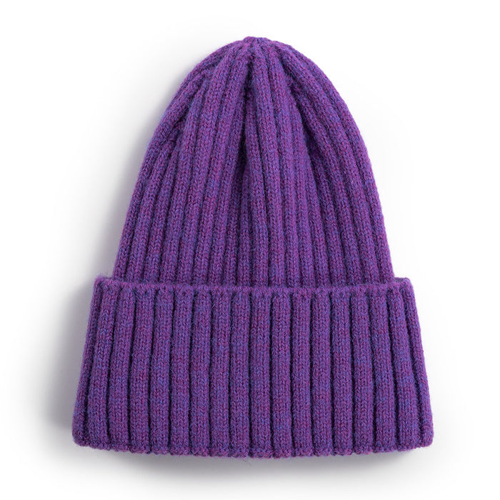 Wholesale Women' s Korean style all-match solid color knitted hat women' s outdoor thick warm cold hat