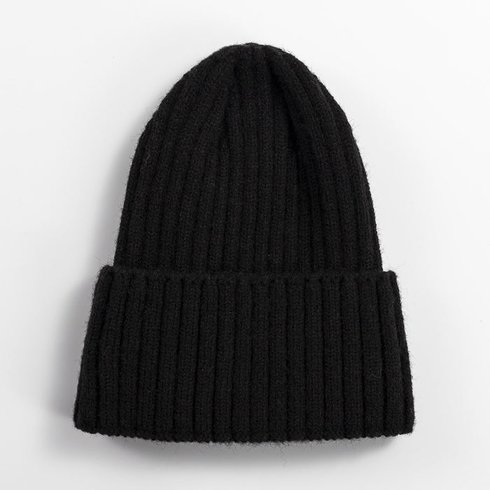 Wholesale Women' s Korean style all-match solid color knitted hat women' s outdoor thick warm cold hat