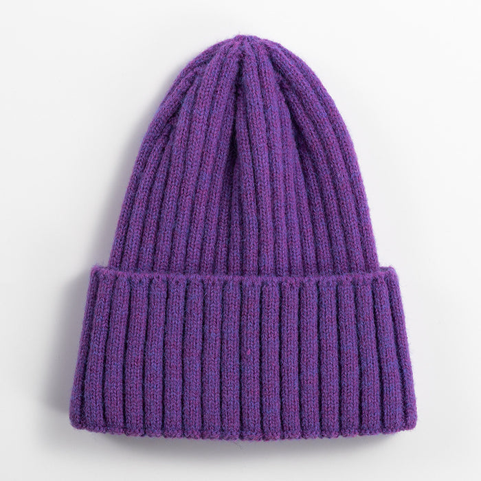 Wholesale Women' s Korean style all-match solid color knitted hat women' s outdoor thick warm cold hat