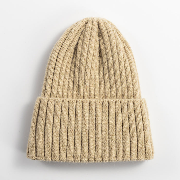 Wholesale Women' s Korean style all-match solid color knitted hat women' s outdoor thick warm cold hat