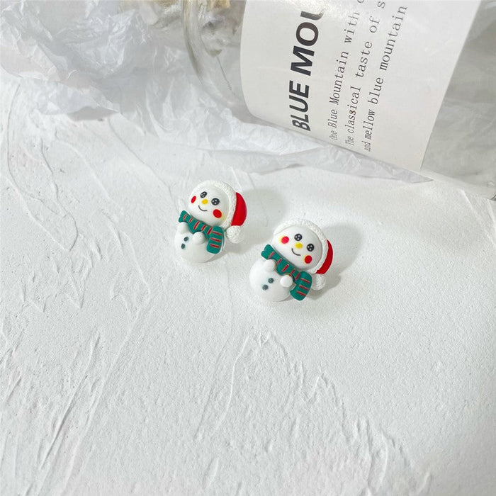 Wholesale Earrings Resin Christmas Cute Santa Elk JDC-ES-Wenhua003