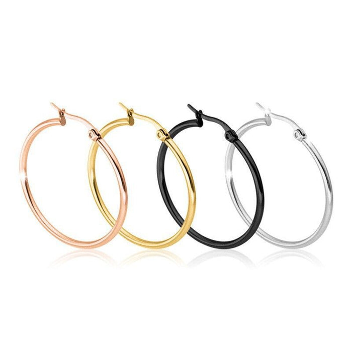 Wholesale Stainless Steel Earrings Exaggerated Large Titanium Steel Round Circle Earrings