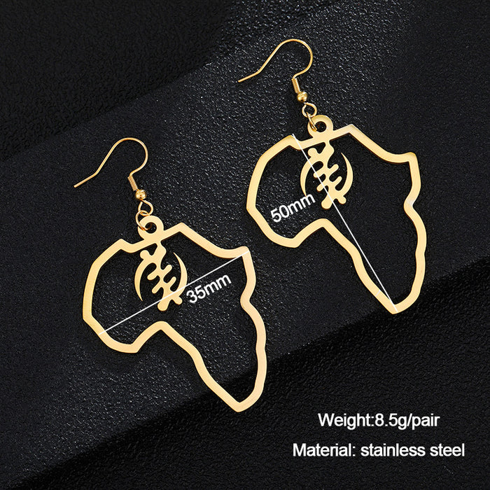 Wholesale New African Pendant Gold Stainless Steel Adinkra Gye Nyame Earrings Wish Earrings JDC-RS-YT001