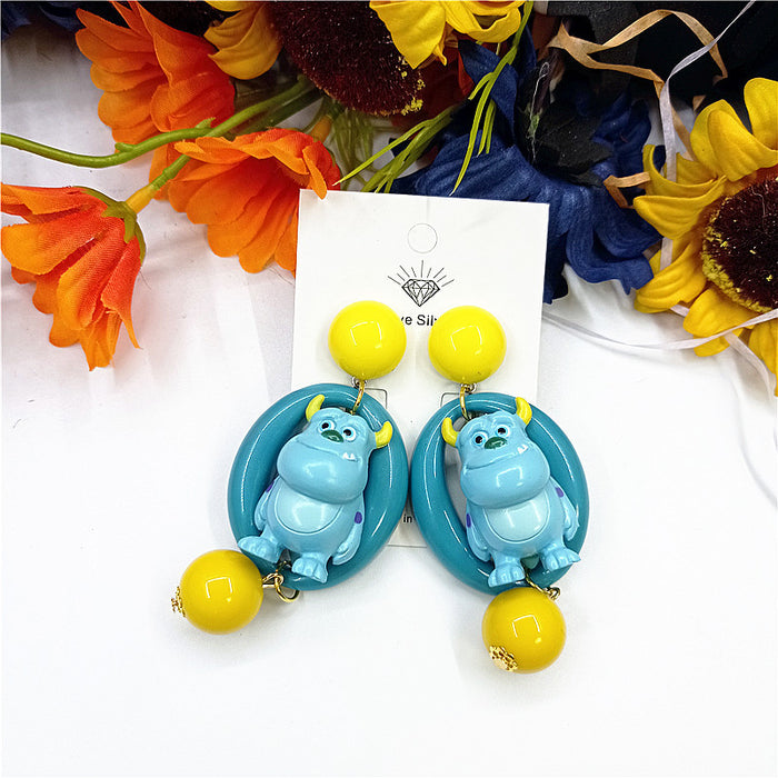 Wholesale Cartoon Monster Big Eyes Asymmetric Earrings JDC-ES-Xingj051