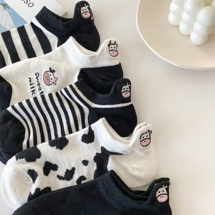 Wholesale Embroidered Socks Short Socks Shallow Mouth Thin Cartoon Cute Boat Socks