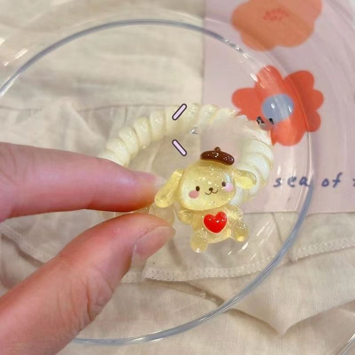 Wholesale Cartoon Cute Resin Phone Cord Hair Scrunchies (S) JDC-HS-MT001