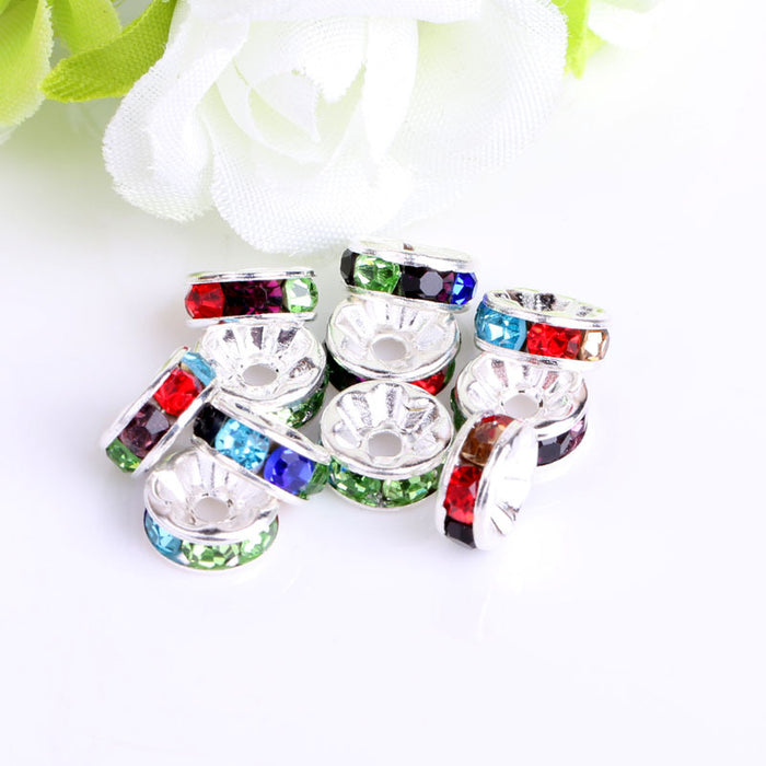 Wholesale 100PCS Glass Drill Ring Color Spacer Beads JDC-BDS-NanT001