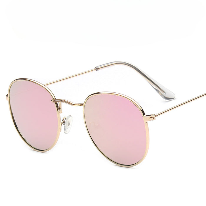 Wholesale Round Frame Colorful Reflective PC Sunglasses JDC-SG-MaN015