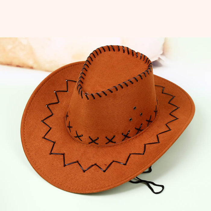 Wholesale Western Cowboy Knight Hat Mongolian Grassland Hat Men's and Women's Wide Brim Sun Hat Summer Hat Outdoor Mountaineering Hat JDC-FH-DG002