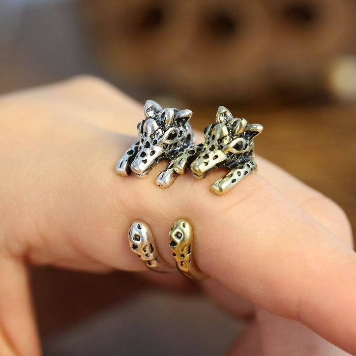 Wholesale three-dimensional ring creative giraffe open ring