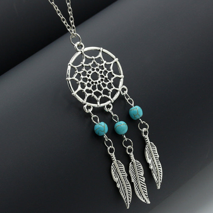 Wholesale Bohemian Tassel Feather Necklace Trendy Accessory