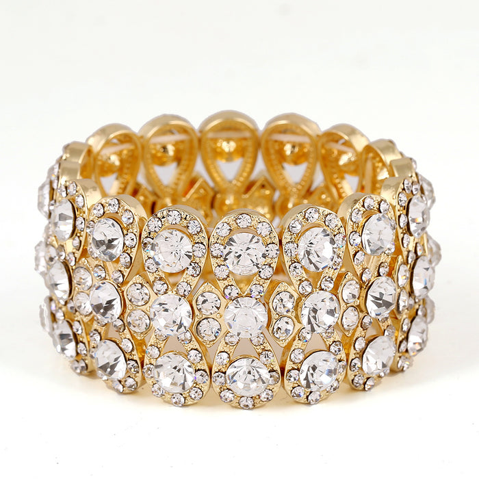 Wholesale Fashion Rhinestone Figure Eight Stretch Bracelet White Crystal Jewelry Accessory For Everyday Wear