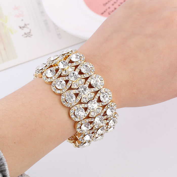 Wholesale Fashion Rhinestone Figure Eight Stretch Bracelet White Crystal Jewelry Accessory For Everyday Wear