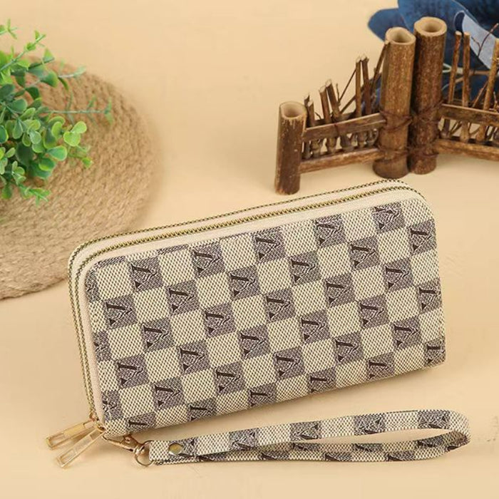 Wholesale Large Capacity Double Zipper PU Wallet JDC-WT-HNG004