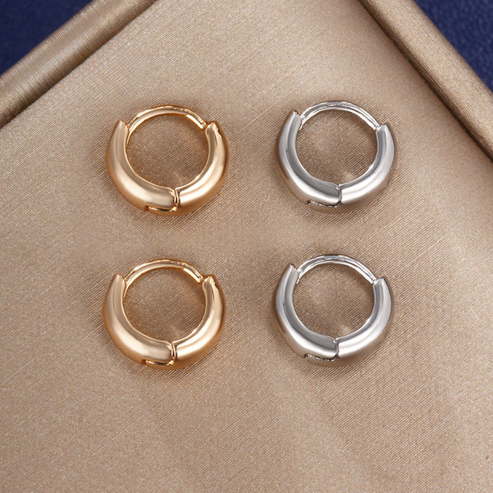 Wholesale Jewelry Plated with Yellow Gold Circles Ear Loops Temperament Ear Buckles JDC-ES-XP007