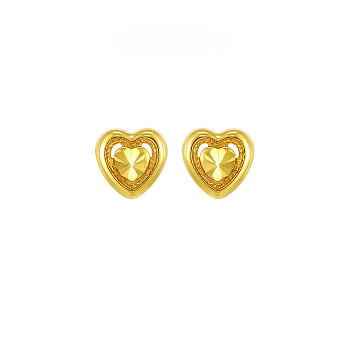 Wholesale Gold-plated Car Heart-shaped Temperament Compact Heart Earrings for Women JDC-ES-XP008