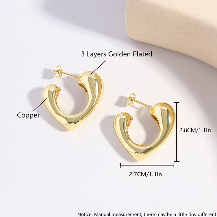 Wholesale Copper Gold Plated Glossy Love Earrings JDC-ES-BaiTian019