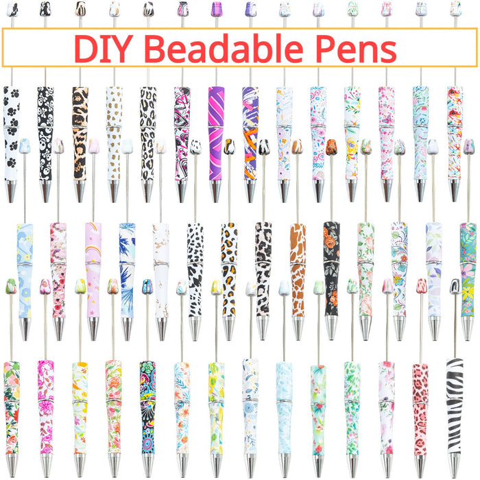 Wholesale DIY Beadable Pens Cow Print Leopard Print Christmas Plastic Pen DIY for Beaded JDC-PN-HuaH006