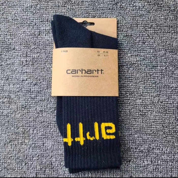 Wholesale Cotton Carhartt Terry Sole Embroidery Black and White Socks JDC-SK-Kuos005