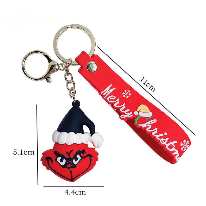 Wholesale Christmas Silicone Cartoon Doll Keychain JDC-KC-QiChao068