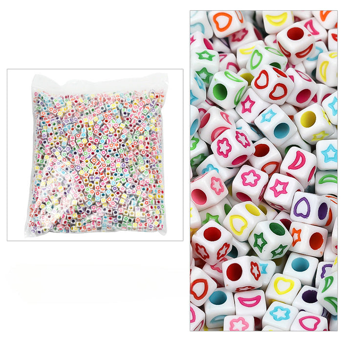 Wholesale 6mm 3100PCS/PACK Acrylic Letter Colored Square Loose Beads JDC-BDS-BoLinge009