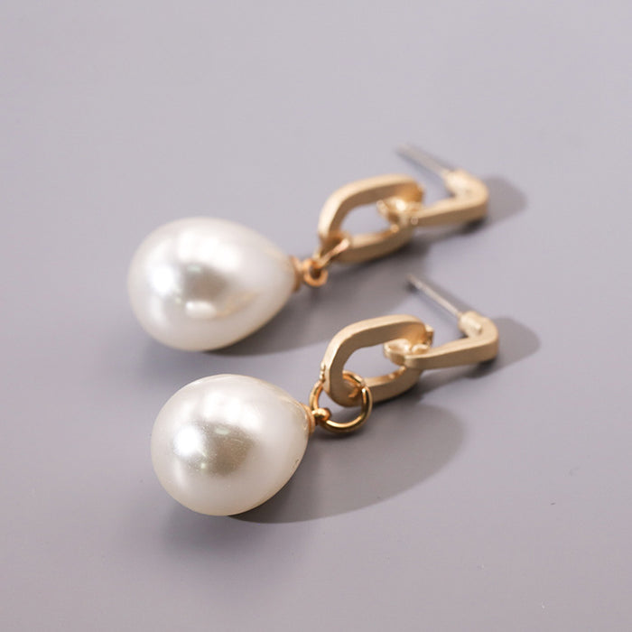 Wholesale All-match Pearl Pendant Earrings JDC-ES-YaXue006