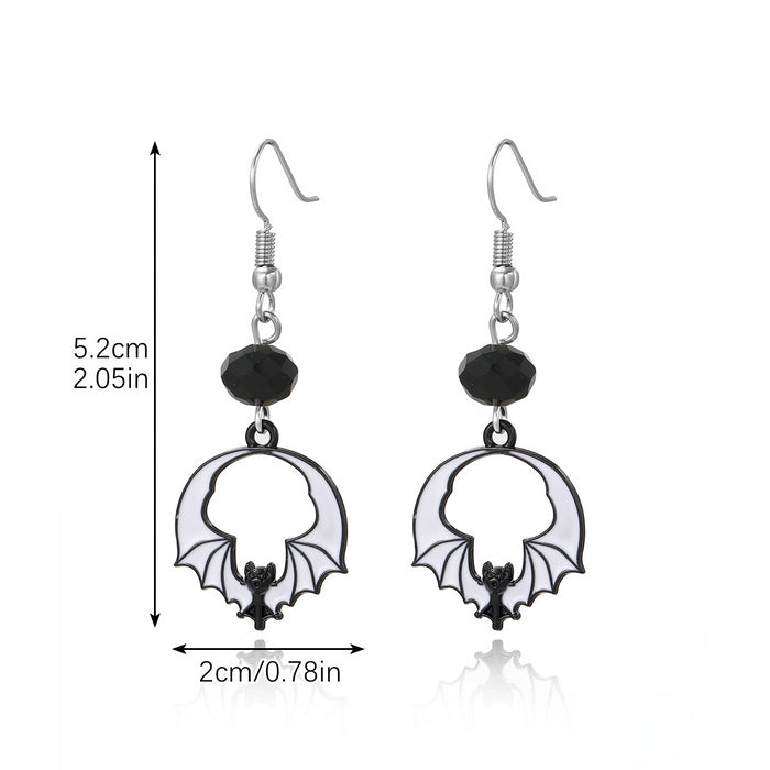 Wholesale Skull Dark Diamond Alloy Pumpkin Spider Halloween Earrings Set JDC-ES-ShuangN002