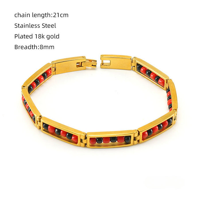 Wholesale Stainless Steel 18K Gold Bracelet JDC-BT-ZhongX005