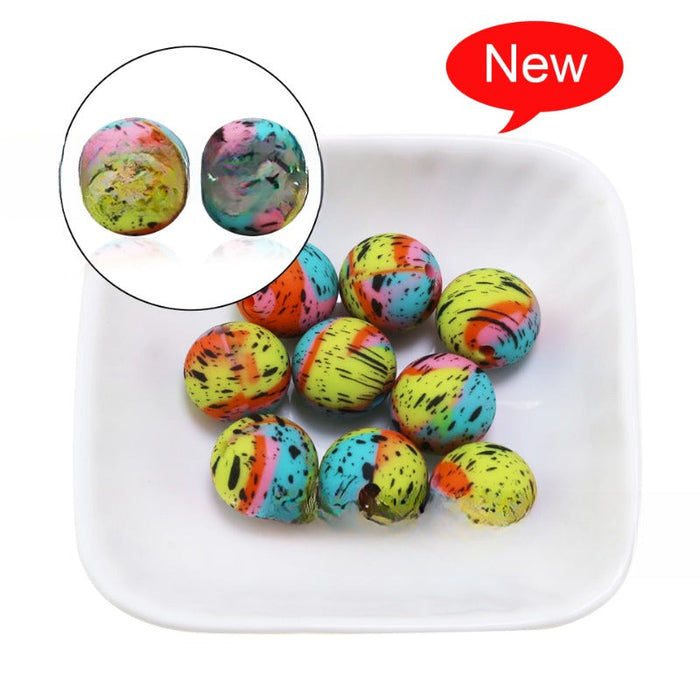 Wholesale 50PCS/PACK Leopard Print Water Transfer Silicone Beads JDC-BDS-HongZhou014