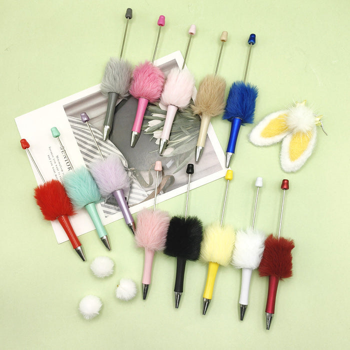 Wholesale Beadable Pen Plush Pom Pom Beadable Pen JDC-PN-CY001