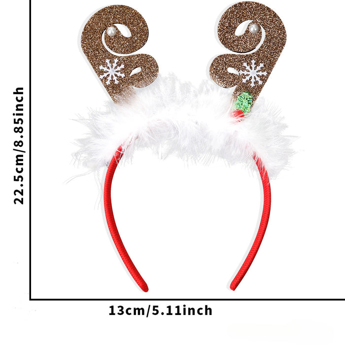 Wholesale Plastic Bow Deer Antler Head Buckle Christmas Tree Snowman Christmas Headband JDC-HD-ZHHAO002