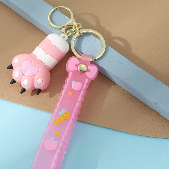 Wholesale PVC Cartoon Cat Claw Keychain JDC-KC-YueY002