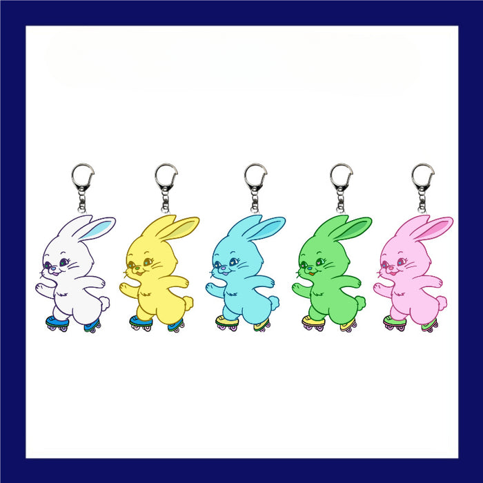 Wholesale Double-sided Pattern Acrylic Cartoon Rabbit Keychain JDC-KC-MD002