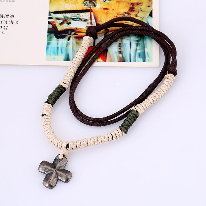 Wholesale Wholesale of trendy accessories, retro alloy cross necklace