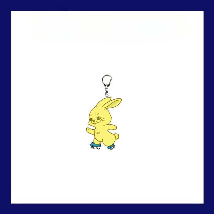 Wholesale Double-sided Pattern Acrylic Cartoon Rabbit Keychain JDC-KC-MD002