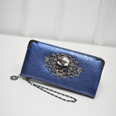 Wholesale PU Skull Design Wallet Street Trend Unisex Handbag Phone Pouch