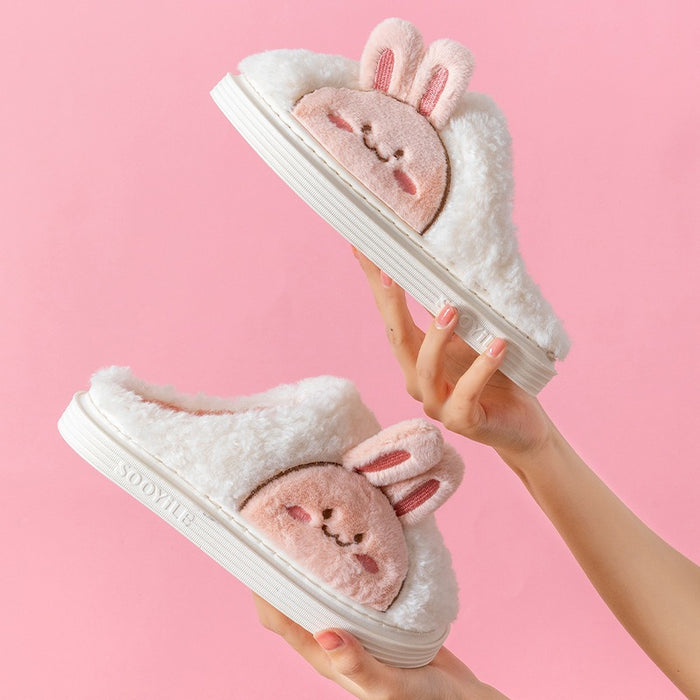 Wholesale Cotton Cute Cartoon Warm Thick Bottom Plush Winter Slippers JDC-SP-Lians002