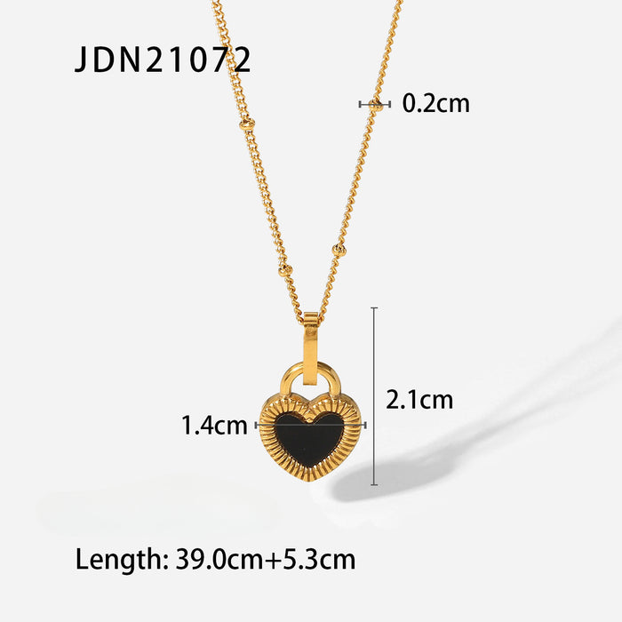 Wholesale Light Luxury Vintage Double-sided Love Necklace JDC-NE-JD407