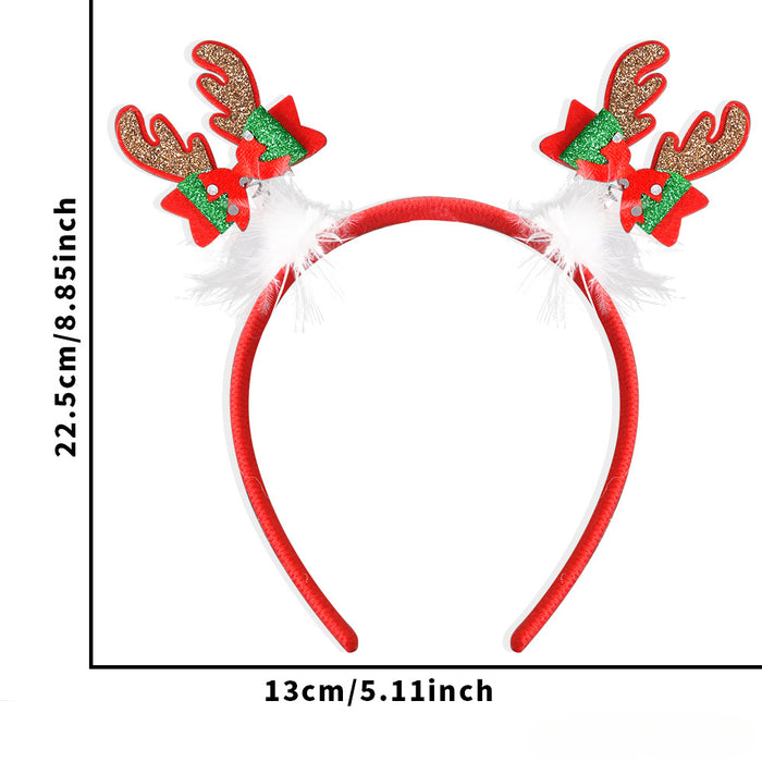 Wholesale Plastic Bow Deer Antler Head Buckle Christmas Tree Snowman Christmas Headband JDC-HD-ZHHAO002