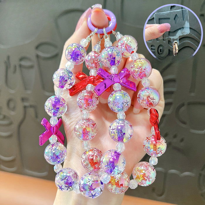 Wholesale Acrylic Beaded Bow Chain Keychain JDC-KC-YanG065