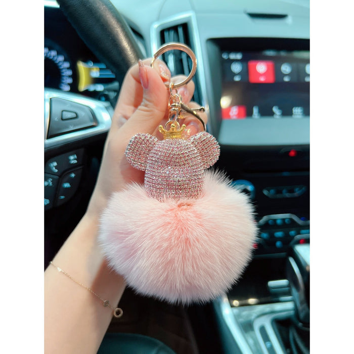 Wholesale Plush Rhinestone Keychain JDC-KC-WangY002