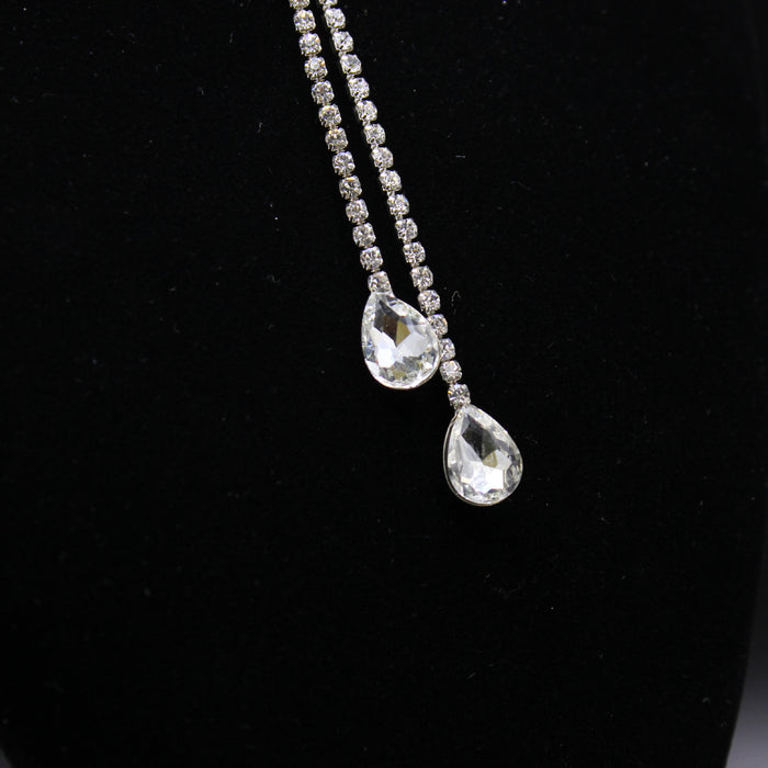 Wholesale Crystal Water Drop Bridal Necklace Earrings Set JDC-NE-DX006