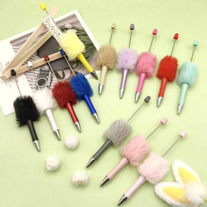 Wholesale Beadable Pen Plush Pom Pom Beadable Pen JDC-PN-CY001