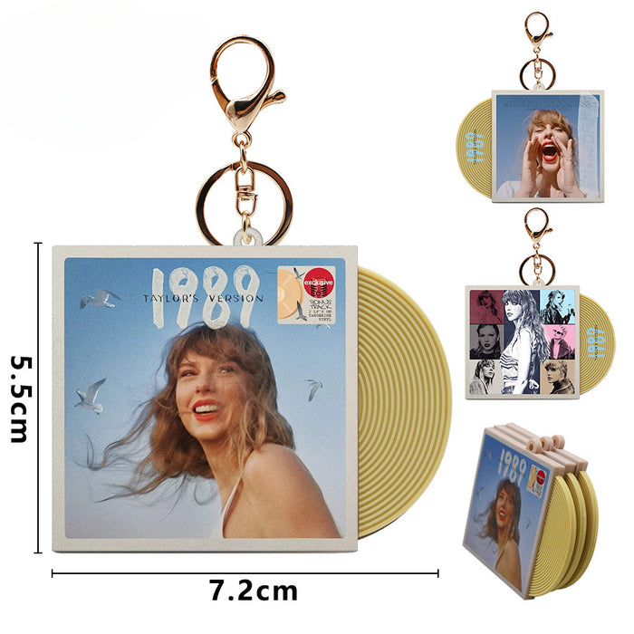 Wholesale Star CD Record Shape Keychains JDC-KC-HaoAn009