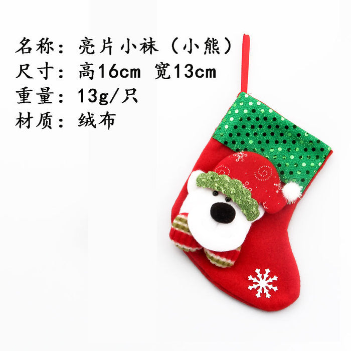 Wholesale Christmas Stockings Christmas Gift Bag Christmas Small Stockings Pendant Christmas Tree Hanging Ornament Bag