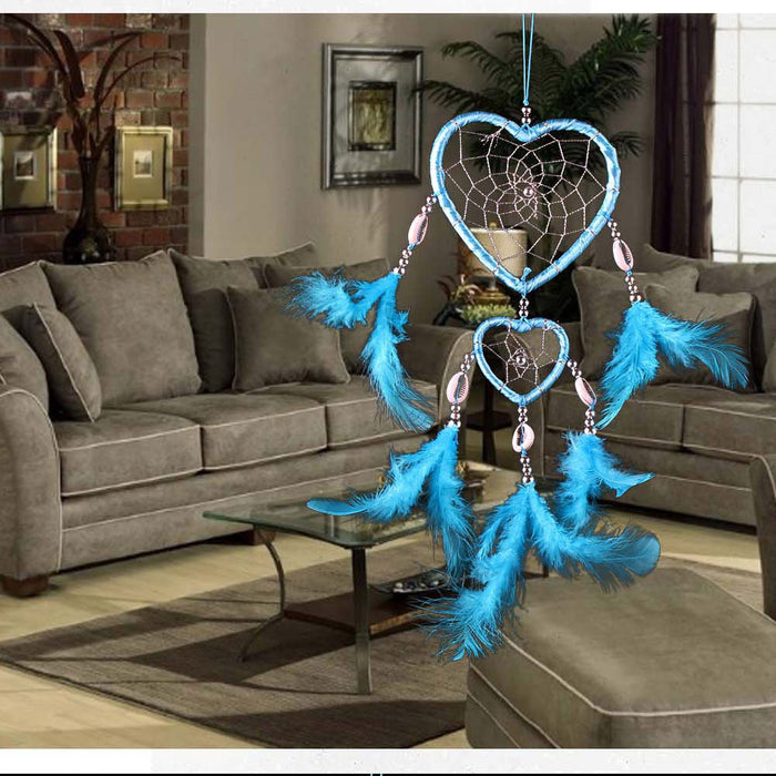 Wholesale Heart Indian Style Dreamcatcher Wall Decor Iron Pink