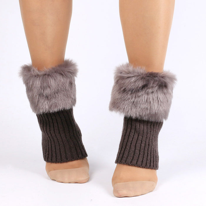 Wholesale Knitted Fur Leg Covers Cotton Socks JDC-SK-XQ041