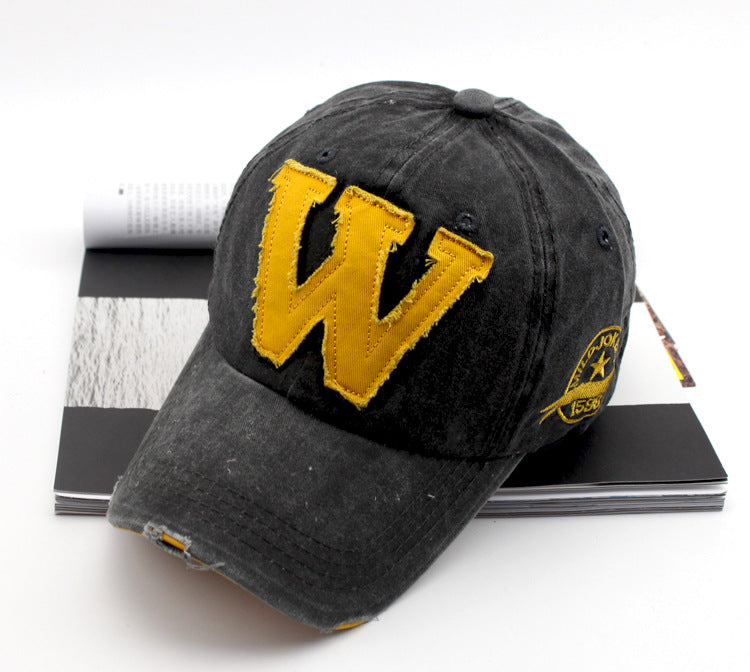Wholesale Washed denim sun shading duck tongue hat, new men's and women's baseball caps